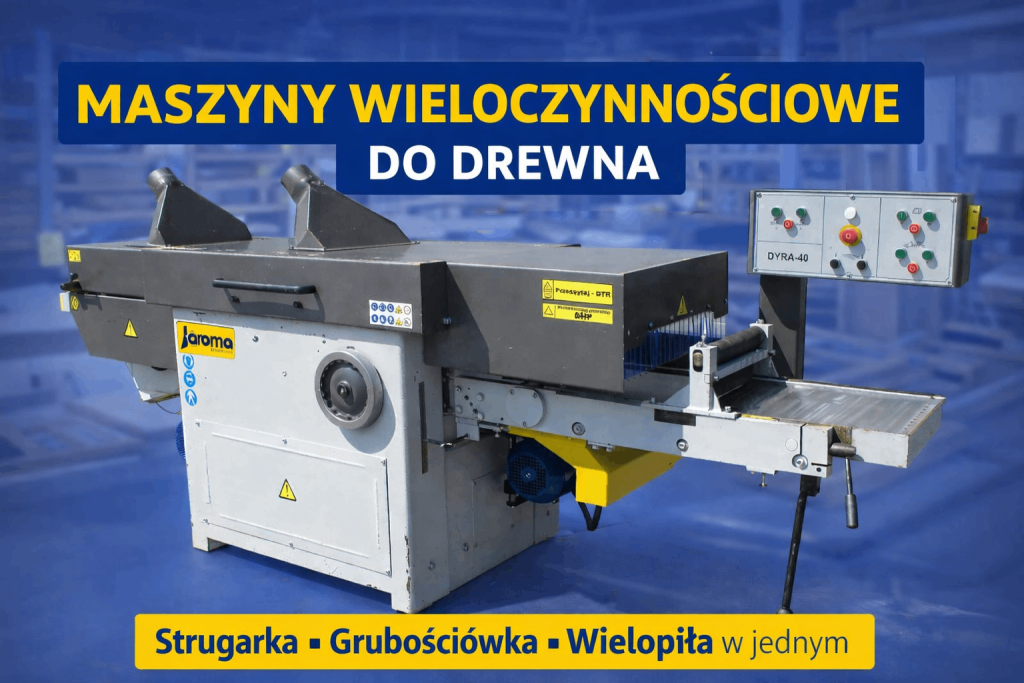 Maszyna wieloczynnościowa do drewna w małym warsztacie stolarskim – strugarko-grubościówka Jaroma